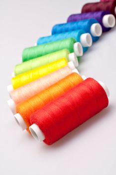 multi-colored rainbow threads for sewing