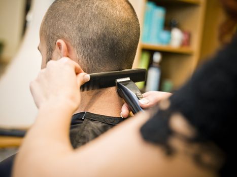 Situation in a Hair salon close-up