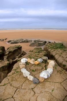 a love heart arranged with stones on the west coast of ireland near ballybunion