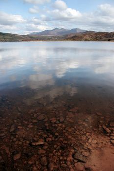 a view fom the shore of carragh lake in county kerry in ireland