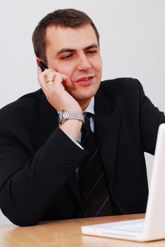 Successful businessman talking on the phone