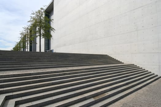 Steps leading up to Bundestag buildings in Berlin