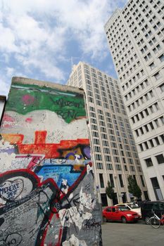 Piece of the Berlin Wall on Potsdamer Platz, Berlin