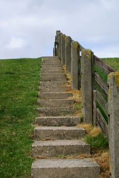 Stairway to get on top of a dike.