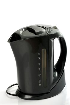 Modern black electric kettle on a white backround