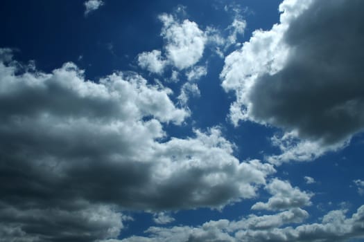Blue sky with white clouds background image