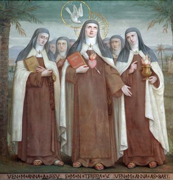 Bl. Anne of Jesus, Saint Teresa of Avila and Bl. Anne of St. Bartholomew, Carmelite Saints, The Church Stella Maris, Haifa, Israel