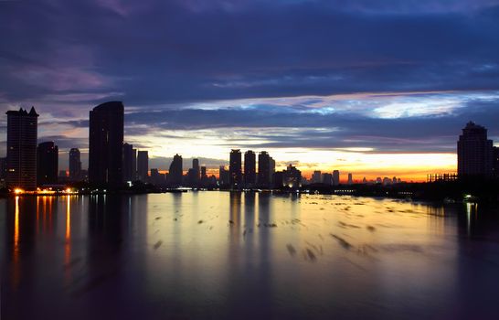 View of Bangkok skyline in the morning, thailand