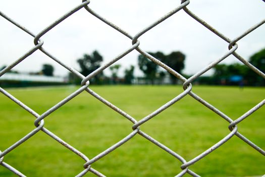 old wire fence and football yard