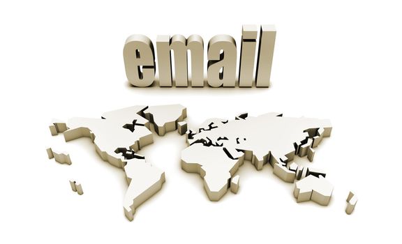 Email Corporate Concept in 3d Futuristic Art