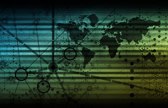 Global Network Concept as a Illustration Art