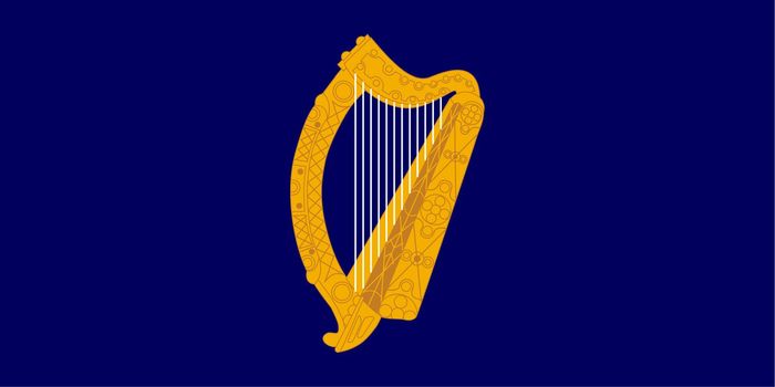 Golden harp on Irish or Ireland presidential flag.