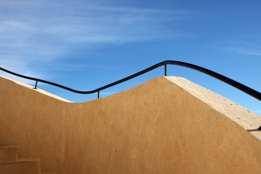 Handrail, modern touristic fort near Matmata, Tunisia