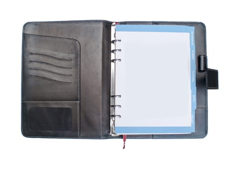 Luxurious deep brown leather organizer