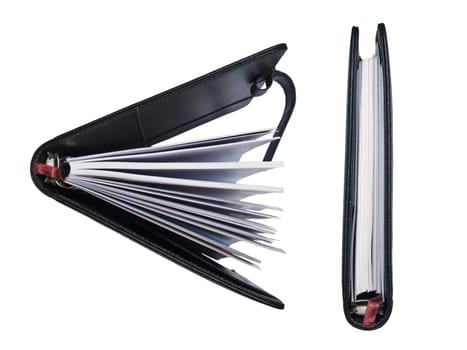 Spine of  leather organizer