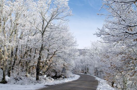 Road after snowfall