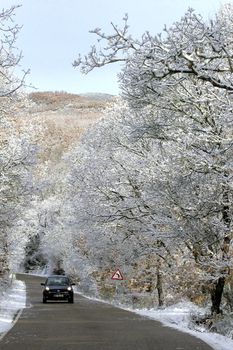 Road after snowfall