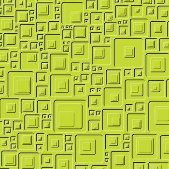 Abstract green background made of embossed squares