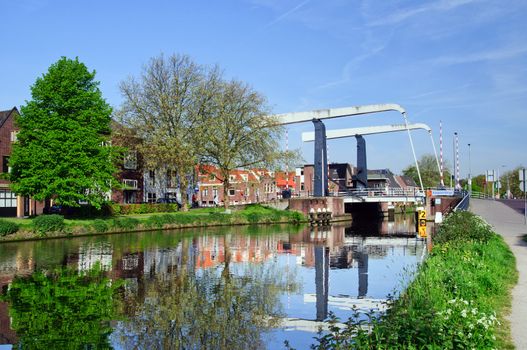 Maxima bridge in the village Marken the Netherlands