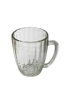 An empty beer mug isolated on a white background.