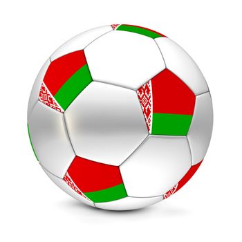 shiny football/soccer ball with the flag of Belarus on the pentagons