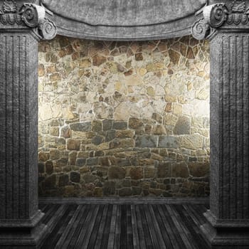 stone columns and wall made in 3D