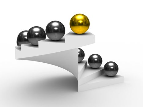 leadership concept on white background. Isolated 3D image