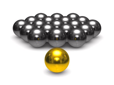 leadership concept on white background. Isolated 3D image