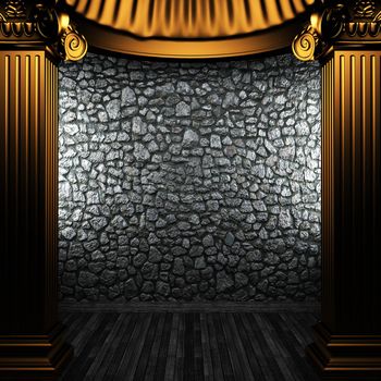 bronze columns and wall made in 3D
