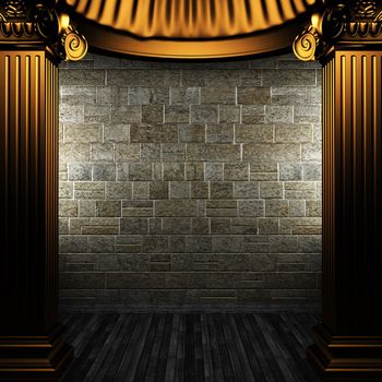 bronze columns and wall made in 3D