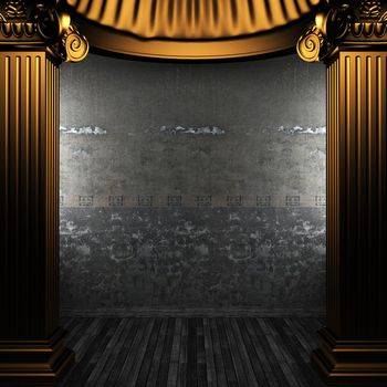 bronze columns and wall made in 3D