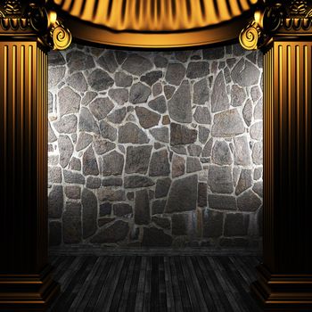 bronze columns and wall made in 3D