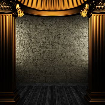 bronze columns and wall made in 3D
