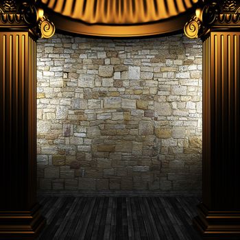 bronze columns and wall made in 3D