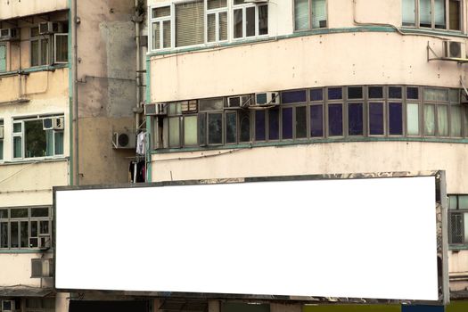 large advertisement blank in the city