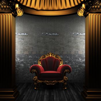 bronze columns and chair made in 3D