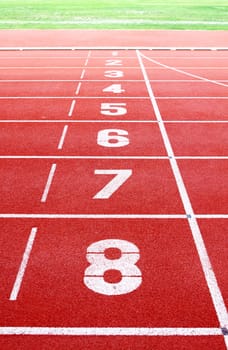 Starting lane of running track 
