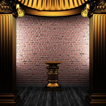 bronze columns and pedestal made in 3D