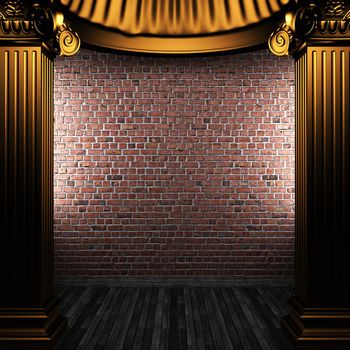 bronze columns and wall made in 3D