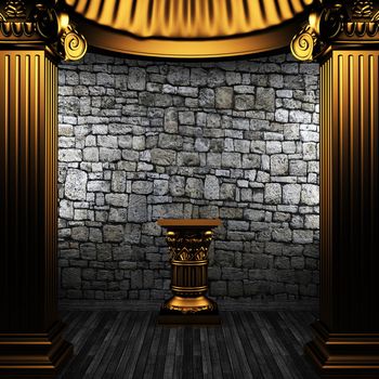 bronze columns and pedestal made in 3D