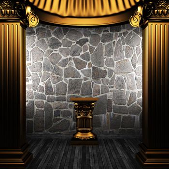 bronze columns and pedestal made in 3D