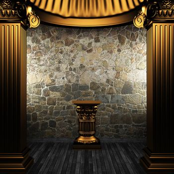 bronze columns and pedestal made in 3D