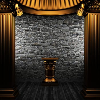 bronze columns and pedestal made in 3D