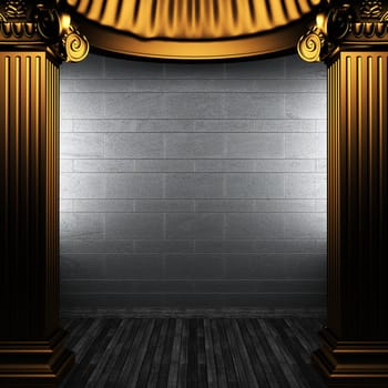 bronze columns and wall made in 3D