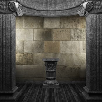stone columns and pedestal made in 3D
