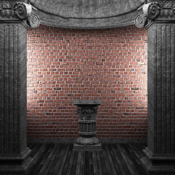 stone columns and pedestal made in 3D