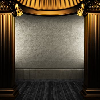 bronze columns and wall made in 3D