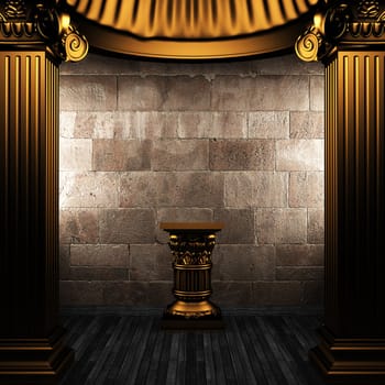 bronze columns and pedestal made in 3D