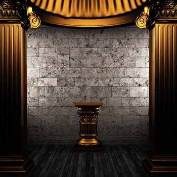 bronze columns and pedestal made in 3D