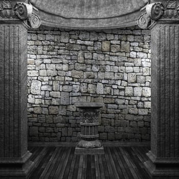 stone columns and pedestal made in 3D
